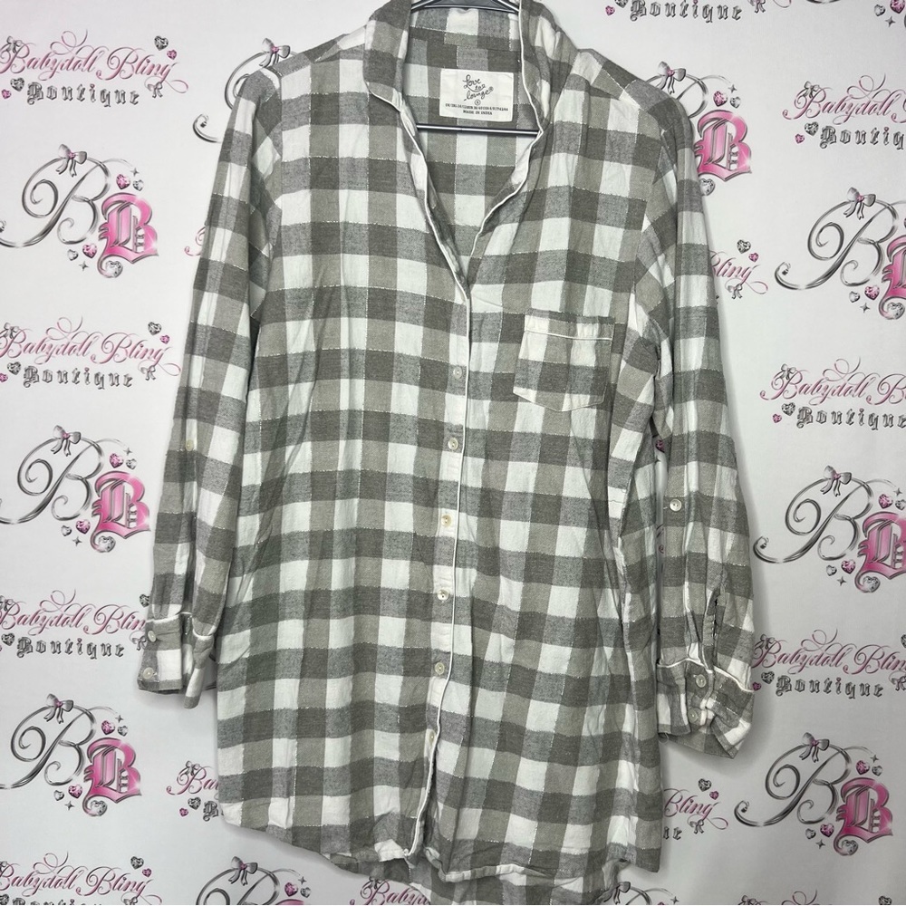 Love to lounge sparkly dress night gown loungewear PJS pajamas grey white silver
